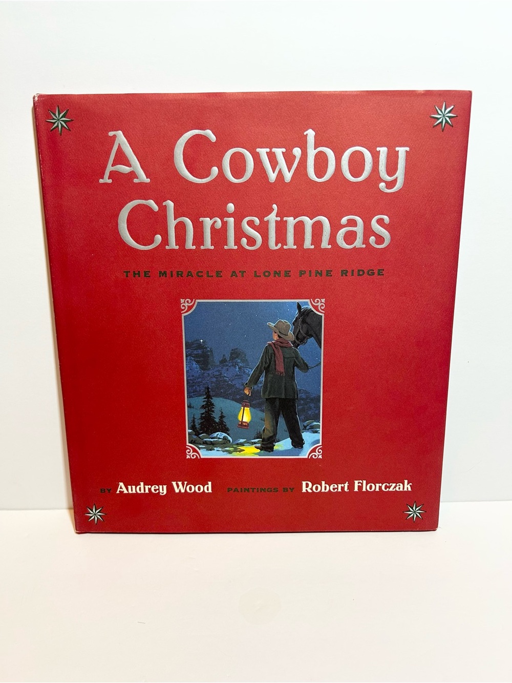 A Cowboy Christmas by Audrey Wood - Red Holiday Hardcover Book
